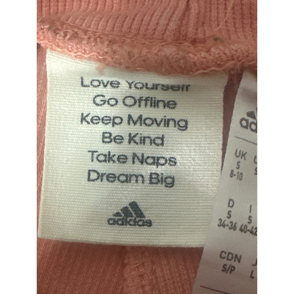 Adidas Ribbed Flare Track Pants Peach Pink Side Slit Logo Detail Size S - Picture 13 of 14